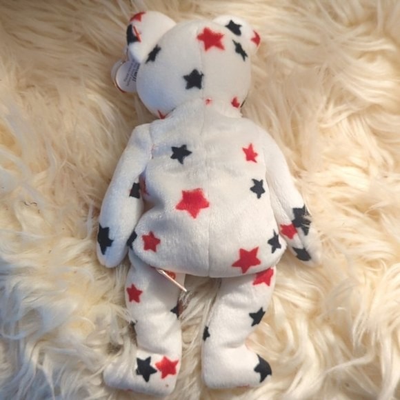 TY GLORY Beanie Baby - RARE - 1997 Hang Tag 1998 Tush Tag Americana Bear - Picture 7 of 9